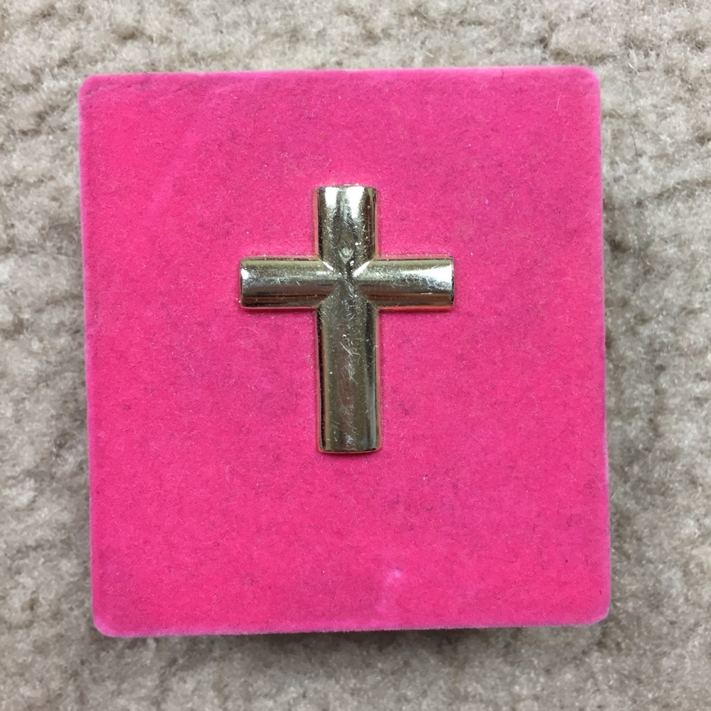 Golden coated chain cross 18”